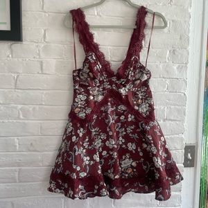 UO | satin lace mini floral dress | Small